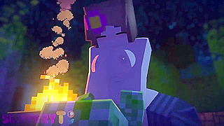 Jenny Embraces Creepers Massive Shaft in Wild Minecraft Fantasy Fap Fest