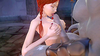 Voluptuous Ruby Mage Pleasured by Giant Orc Dick in Steamy Fantasy Encounter