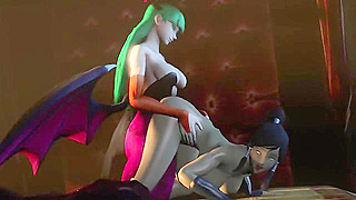 Morrigan Takes Control with Fierce Strap-On Desire
