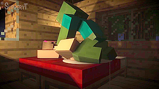 Jenny Overwhelmed by Monster Duo in Minecraft Lust Adventure