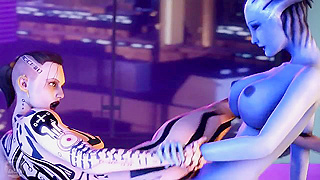 Alien Seduction: Space Babe Tempts Blue Lover with Stellar Anal Encounter
