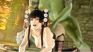 Nyotengu Pleasured by Orc Futanaris Huge Shaft in Hot Hentai Action