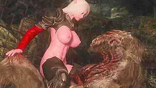 Elf Enchants Savage Beast with Teasing Feet Leading to Steamy Clash