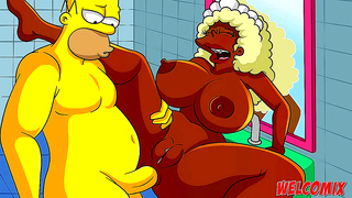 Curvy Maid Gets Wild Ride in Horny Simpsonesque Cartoon Fuck Fest