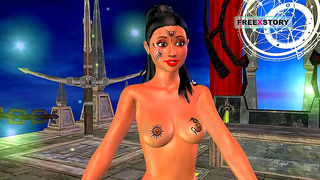 Curvy Indian Anime Girl Teases Herself with Juicy Banana Fantasy