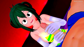 Tsuyu Teases Froppy with Sultry Blowjob in Tight Swimsuit – My Hero Academia Heat