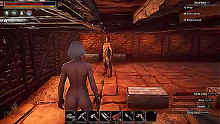 Albino Goddess Surrenders to Wild BDSM Orgy in Conan Exiles Realm