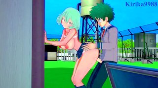 Kaoruko Seduces Classmate Toru, Sparks Heat in MHA Classroom Rendezvous
