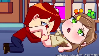 Love Lab Temptation: Cute Student Seduces Rival in Steamy Anime Encounter