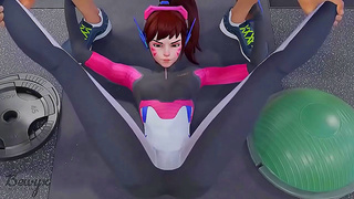 D.Vas Hot Overwatch Workout Ends in Steaming Blowjob creampie
