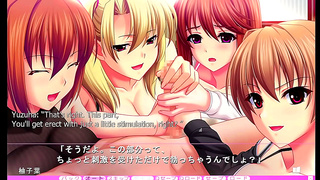 Luscious Harem Pleasures Hero with Sensual Quad handjob in Steaming Ijiru Fantasy