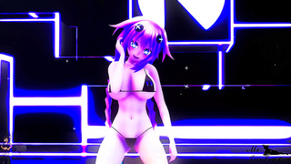 Violet-Waved Beauty Rides Wild in Hot Neptune MMD Encounter