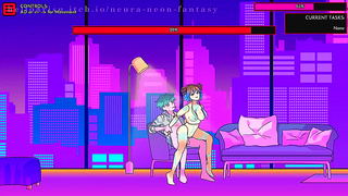 Neon Dreams: Adorable Gamer Gal Teases Seduces in VR Fantasy – First Night Fire