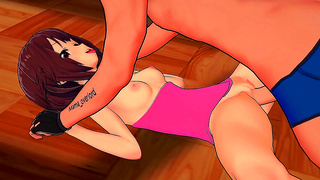 Megumins Steamy Towel Tease Ignites Forbidden Lust in KonoSuba Parody