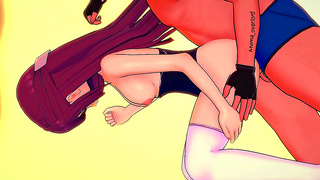 Ferns Magical 3D Tryst Sparks Fiery Anime Lust with Purple Energy