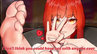 Makima Commands Obedience Through Seductive Foot Worship Firm Control