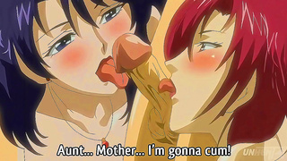 Stepmom Busty StepAunt Seduce Curious Teen in Wild Hentai Threesome