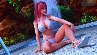 Curvy 3D Babe Tempts in Bikini – Seductive Foot Play Ignites Hot Encounter