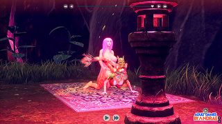 Pawsmati Goddess Enjoys Fiery Triple Entente in 3D Hentai Delight