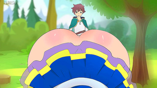 Aqua Teases Kazuma With Luscious Curves in Hot Milf Fantasia