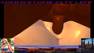 Blonde Goddess Takes Dominant Ride on Mysterious Lover Under Neon Lights