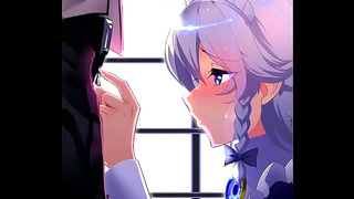 Maid Teases Her Master with Seductive Blowjob in Hot Anime Tryst