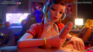 D.Va Embraces Giant Cock Bliss in Hot Overwatch Hentai Action