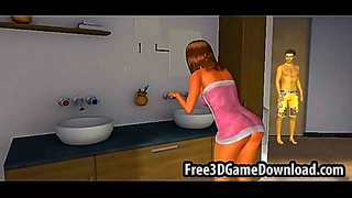 Luscious Longhaired Goddess Tempts Lover in Hot 3D Animated Tryst