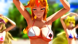 Bikini Goddess Enchants Destiny With Seductive Moves in Hot 3D Hentai World