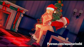 Marine Finds Forbidden Desire Beneath Glowing Christmas Lights – Hot 3D Encounter