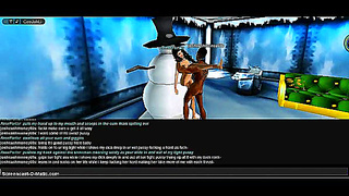 Busty Rose Entices Santa with Steamy Christmas Lust in 3D Erotic Fantasy