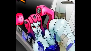 Pink-Haired Cyborg Seduces Partner in Steamy Hentai Fantasy Ride