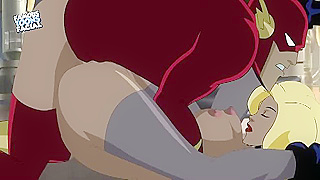 Busty Villainess Seduces Flash with Steamy Blowjob Titty Exam Magic