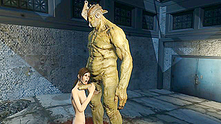 Teen Begs the Hulk-Like Mutant for Mercy—Gets Rough Oral Instead in Wasteland Hideout