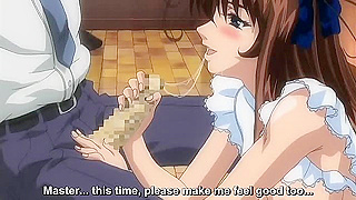 Busty Maid Serves Her Masters Cock with Devoted Blowjob in Caf Fantasy