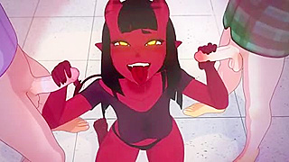 Meru Tempts Innocent Chess Boys in Sultry Demon Academy Encounter