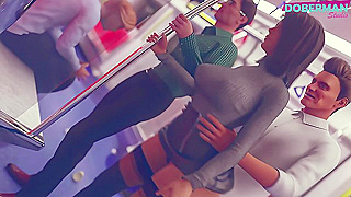 Stranger Takes Horny Housewife on Subway as Jealous hubby watches helpless