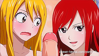 Natsu Sparks Wild Desires in Steamy Threesome with Erza Lucy