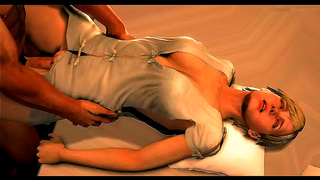 Sherry Birkin Takes On A Giant Throbbing Cock In Wild Hentai Action