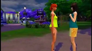 Lesbian Sims Share Fiery Passion in Sultry Animated Encounter