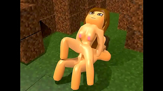 Brunette Minecraft Babe Goes Wild in Steaming Hot 3D Hentai Fun