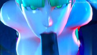 Succubus Devours Cock in Steamy 3D Blowjob Fantasy – Halloween Cream Pie Delight