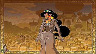 Jasmine Yields to Forbidden Passion in Harem Tryst with Genie Aladdin