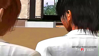Seductive 3D Teacher Seduces Curious Student in Steamy Classroom Encounter