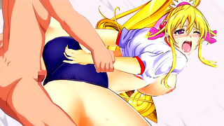 Voluptuous Anime Vixen Tempting Fate with Sultry Self-Pleasure Display
