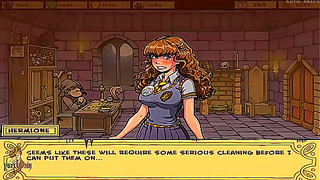 Young Witch Teases Mentor with Forbidden Classroom Enchantment