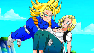 Trunks Rescues Voluptuous Android 18 Leading to Hot creampie Climax