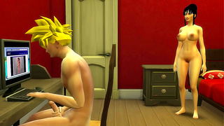 Chi-Chi Walks In On Gohan Masturbating – Step-Seduction Begins Immediately
