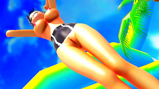 Busty Keijo Fighters Clash in Wet Wild Hentai Battle Royale