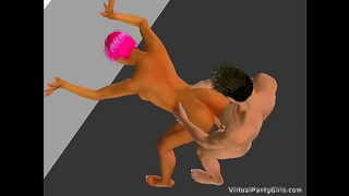 Voluptuous Hentai Beauty Devours Thick Rod in Hot VR Blowjob Action